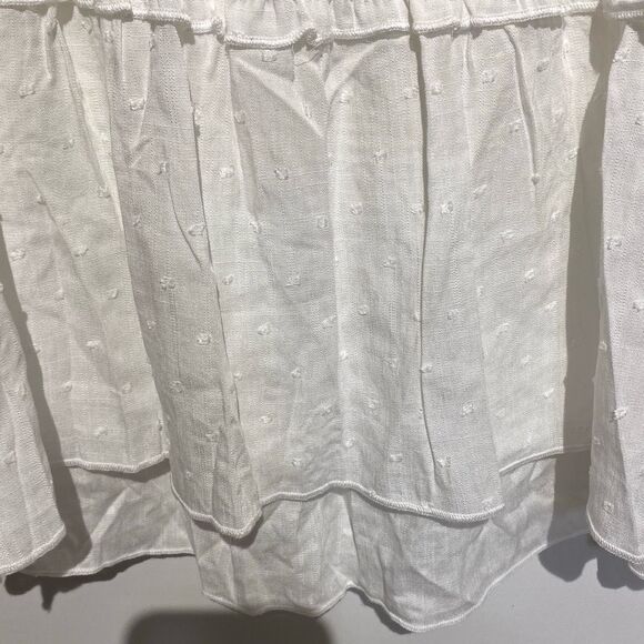 Urban Romantics Women's White V-Neck Smocked Short Sleeve Blouse Small NWT - Picture 9 of 10